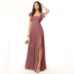 Azazie  Burgundy Maxi Dress Photo 1