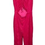 Lovers + Friends Sharon hot pink cut out sleeveless jumpsuit size XL chevron Photo 0