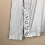 Chaser  Women's Ribbed Knit Ivory V-Neck Long Sleeve Snap Buttons Shirt Photo 3