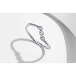 Boutique NEW 14k White Gold Genuine Certified Moissanite‎ Three Stone Ring Sz 6 Photo 13