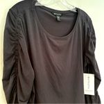 Athleta  All Around Ruched Tshirt Long Sleeves Cropped Women's XL Black‎ Casual Photo 3