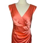 Kay Unger NWT Satin Stretch Tulip Skirt Cocktail Dress in Cantaloupe, Size 12 Photo 4