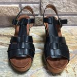 White Mountain  Footbeds Aldridge Dress Sandals Black Wood Platform Boho 8 Photo 2