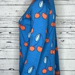 LuLaRoe NWT Sz XL Blue - Cherry Novelty Print High-Low Hem Lynnae Knit Top Shirt Photo 1