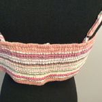 Lucky Brand Crop Halter Top Smocked Striped Size Large L Womens Photo 3