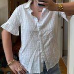 BeachLunchLounge White Beach Lunch Lounge button down shirt ruffle sleeves Photo 0