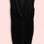 Halogen black faux wrap sheath dress stretchy suit office wedding midi dress Photo 2