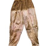 Boho Handcrafted Harlem Tie Dye Metallic Stripe Hammer Pants with pocket OSFM Tan Size M Photo 1