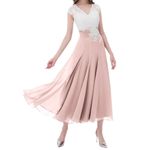 Women’s Ivory Lace Top Pink Chiffon V Photo 10