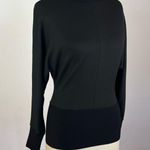 Theory Black Mixed Media Turtleneck Top Photo 2