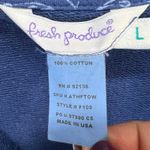 Fresh Produce Shirt Jacket L Blue Abstract 3/4 Button Up Coastal Casual Layering Photo 11
