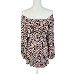 Free People floral long sleeve Mini Dress off shoulder cutout back boho cocktail Photo 2