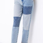 PacSun Patchwork High Rise Crop Mom Jeans Blue Size 26 Photo 0