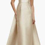 Alfred Sung  Champagne Strapless Satin Twill Column Gown NO train size 6 #D876 Photo 0