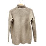 Garnet Hill Lambswool Angora Beige Ribbed Knit Turtle Mock Neck Sweater size XS Photo 3