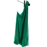Banana Republic  Size M Radiant One Shoulder Dress Kelly Green Accordion‎ Pleat Photo 1