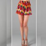 Alice + Olivia  Ikat Tribal Wave Print Silk Shorts, Size S Photo 1