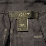 J.Crew Size 10P Navy Blue White Windowpane Plaid Blouse Square Neck 10 Petite Photo 3