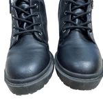 Jellypop Quinn Black Moto Combat Boots Faux Leather Pearls Chains Women’s Size 9 Photo 6