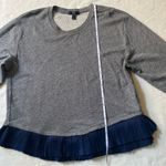 J.Crew Gray Ruffled Long Sleeve Sweatshirt Photo 4