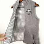 Hard Rock Cafe Hard Rock Hide n Chic reversible quilted women gray vest sweater size L NWT Photo 7