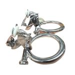 Gucci Vtg Signed Paolo  Rare Horse Bit Hoop Signed Door Knocker Earrings Silver Photo 1