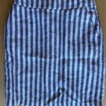 Boden Navy and White Striped Midi Skirt Blue Size 4 Photo 0