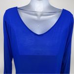 Cable & Gauge Women’s V- Neck Open Back Royal Blue 3/4 Sleeve Top-Size S Photo 2