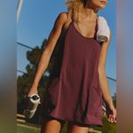 Free People NWT FP Movement Hot Shot Mini Dress - black cherry dark purple - M Photo 2