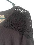 Element Women's Size‎ Medium Black Crochet Semi Sheer Long Sleeve Shirt Photo 3