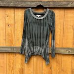 Knox Rose Knox‎ Rose Womens Shark Bite Top Size Small Long Sleeve Green Tie dyed Grunge Photo 11