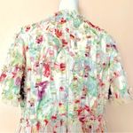 DM fashion White Green & Red Ruffle Tulle Floral Belle Sleeve Dress. Photo 3