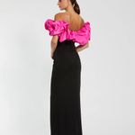 Mac Duggal Black Crepe & Faille Off The Shoulder Gown Photo 2