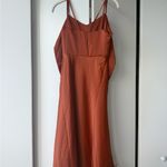 Elegant Rust Slip Dress Brown Photo 1