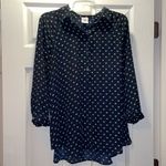 CAbi  5019 Navy, Green & White Martini Blouse Photo 2
