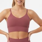 Athleta  Burgundy Red V Neck Cropped Tank Top Size XL BCI Certified Photo 0