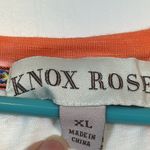 Knox Rose  Tie Dye White Orange Lace Ruffled Knit Blouse Size XL EUC #0920 Photo 5