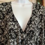 Torrid Monochrome Floral Faux MIDI Wrap Dress with 3/4 Sleeves Size 1 (1x) Photo 1