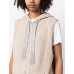 FABIANA FILIPPI Knitted Vest With Drawstring Hood Cashmere EUC Size M Tan Size M Photo 4