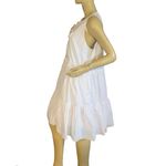 J.Crew  WHITE COTTON POPLIN TIERED LACE UP MINI DRESS NWT (XL) Photo 3