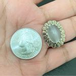 Sterling Silver Vintage 925 Signed  Chalcedony Natural Stone Ring Size 6.5 Photo 4