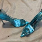 Good American  Cinder-F*cking-Rella Pumps Embellished Clear Blue Heels 11.5 Shoes Photo 0