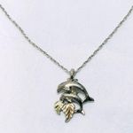 Multi Colored Dolphin Necklace Silver Photo 0