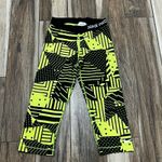 Nike  Pro lime green and black cropped leggings medium Photo 1