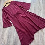 Eloquii Nwt  maroon leopard tie front dress midi‎ length Photo 4
