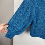 Free People  Edessa Blue Balloon Sleeve Sweater Slouchy Sz XS Boho Photo 8