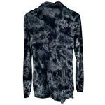 XCVI Black and Gray Tie Dye Ruched Jersey Zip Casual Jacket Size M Photo 2