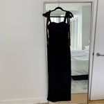 Mac Duggal Ieena for  Square Neck Tie Strap Slit Gown Photo 1