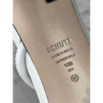 Schutz ‎ Sandals Womens Size 10B White Leather Open Square Toe Stiletto Heel Photo 8