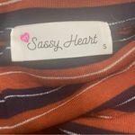 My Sassy Heart Orange and black striped midi dress with pockets / S / Excellent condition Photo 14